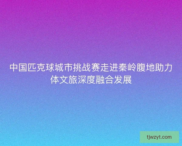 中国匹克球城市挑战赛走进秦岭腹地助力体文旅深度融合发展